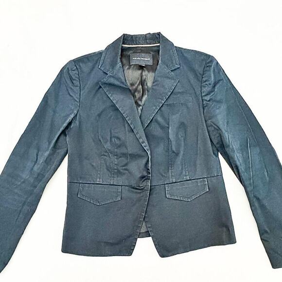 Banana Republic Stretch Navy 1-Button Blazer Jacket Size 12 - Picture 3 of 8